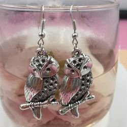 Ladies Vintage Bohemian Owl Earrings Animal Earrings Hip Hop Tremella Jewelry.