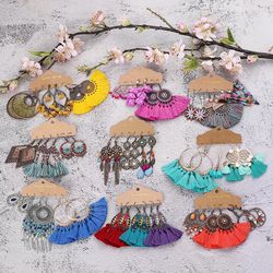 sundry gypsy boho statement drop earrings sets for women's, jewelry accessories set anniversary wedding bridal gift.