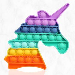 Rainbow Unicorn Fidget Toy With Pop Sound