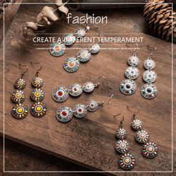Vintage Boho Ethnic Water Drop Earrings for Women Fashion 2022 Indian Jewelry Wedding Dangling Earrings for Brides.