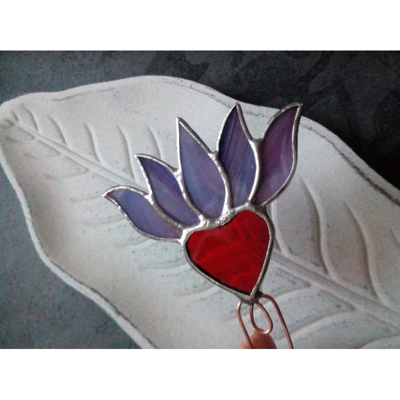 Plant-pot-glass-flower-suncatcher-Glass-lotos-lilie-plant-Stained-glass-flower-Garden-art-5