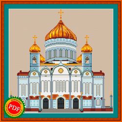 cathedral of christ the saviour cross stitch pattern