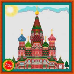 saint basil's cathedral cross stitch pattern | the cathedral of vasily the blessed