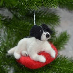 dog ornament. christmas ornament. felted dog. dog replica. dog memorial.
