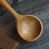Handmade wooden coffee scoop from natural oak wood - 03
