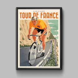Tour De France vintage sports poster, digital download