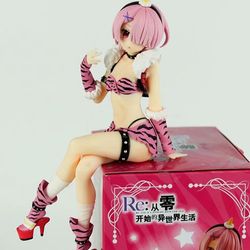 Action Figure Re Zero Ram Sexy Cute Swimsuit Statue Anime Blue Toy In Box 5.5"