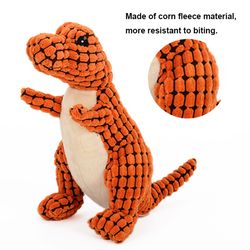 Squeaky Dinosaur Corn Fleece Dog Chew Toy