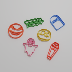 3D Model STL CNC Router file 3dprintable Halloween cookies cutters