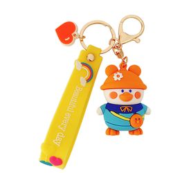 Cute Duck Keychain With Hat - Assorted