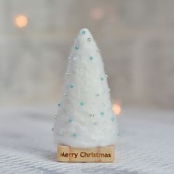 Christmas tree. Merry christmas gift. Needle felted tree. Holiday ornaments. White tree