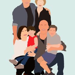 Custom Digital Faceless Portraits for Friends and Family Custom Digital Faceless Family Portrait Couple