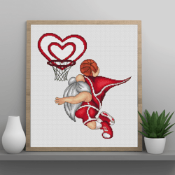 Gnome cross stitch pattern PDF, basketball gnome, sport gnome, counted cross stitch