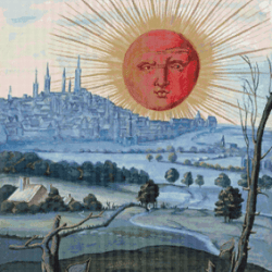 PDF Counted Vintage Cross Stitch Pattern | Sunrise over the city, from Splendor Solis 16th century | 6 Sizes
