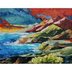 Big Sur Painting Monterey Original Art California Wall Art Seascape Artwork 11 by 14 in