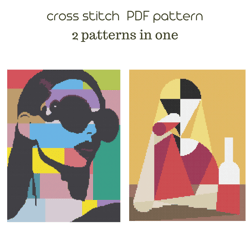 Pop Art cross stitch PDF pattern Set of pattern Modern cross stich /66/