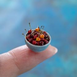 TUTORIAL Miniature polymer clay cherry | Miniature food tutorial | Dollhouse miniatures