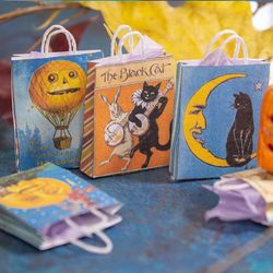 TEMPLATE Miniature Halloween bags | Printable template | Dollhouse miniatures