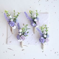 lavender boutonniere, purple rustic boutonniere, pink white purple, lavender wedding bouquet,purple boutonniere,lavender