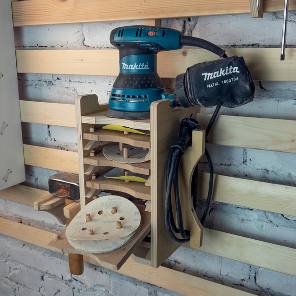 Salt Sander Rack French Cleat ORBITAL SANDER Rack. (PDF plan) | Inspire Uplift