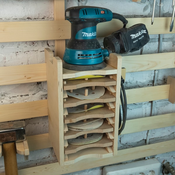 Sanding Rack French Cleat ORBITAL SANDER Rack. (PDF plan) | Inspire Uplift
