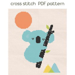 koala cross stitch pattern, easy cross stich, pdf pattern /69/