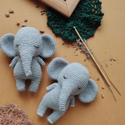PDF Pattern For Charming Elephant. DIY Amigurumi Toy African Animal