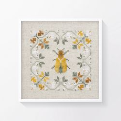 Bug cross stitch pattern, insect cross stitch chart