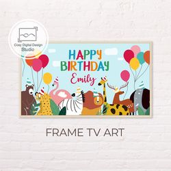 Samsung Frame TV Art | Custom Personalized Baby Child Happy Birthday Art for The Frame Tv | Digital Art Frame Tv