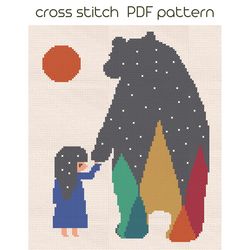 Bear cross stitch pattern Modern cross stich PDF Pattern /71/