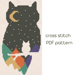 Owl cross pattern Modern cross stich PDF Pattern /73/