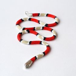 Red snake necklace, Ouroboros, Snake choker, Witch necklace, Handmade jewelry, Snake lover gift