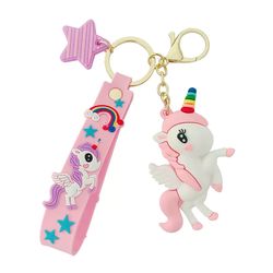 Jumping Unicorn Silicone 3D Keychain