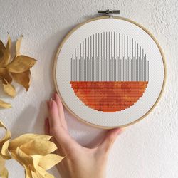 Easy cross stitch pattern Modern cross stitch PDF Mid century modern Boho cross stitch Counted cross stitch chart