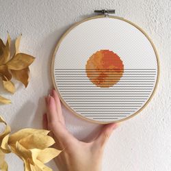 contemporary cross stitch pattern modern cross stitch pdf easy cross stitch boho counted cross stitch sun