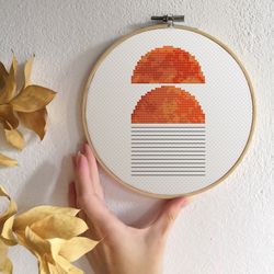 mid century modern cross stitch pattern abstract cross stitch pdf