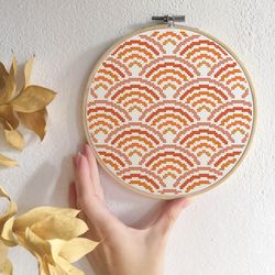 abstract cross stitch pattern modern cross stitch pdf boho cross stitch for beginners modern rainbow embroidery instant