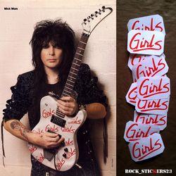 Mick Mars Girls Girls Girls guitar stickers Kramer Telecaster Motley Crue vinyl decal set 12