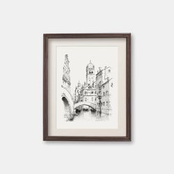Venice, Italy - Vintage drawing, 1880s