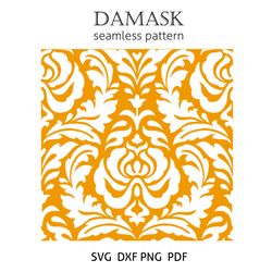 Damask Seamless Pattern SVG, Cut Files