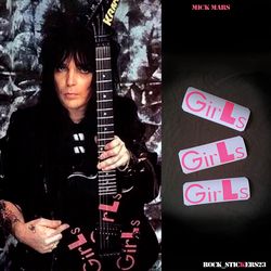 Mick Mars guitar stickers "Girls Girls" Kramer decal vinyl Motley Crue set 3
