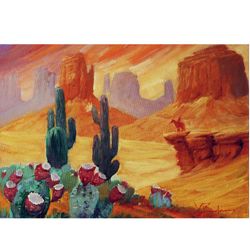 Arizona. A land of adventure and romance sung in novels and films. Canvas on cardboard 25x35 cm (10x14 inches)