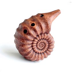 Ocarina  "Sound of ancient" / pentatonic / ceramic ammonite / singing shell
