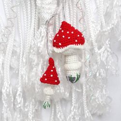 Christmas tree toy mushroom fly agaric crochet pattern PDF in English