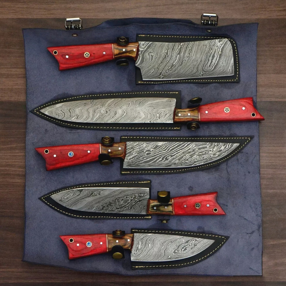 damascus steel knives setjpg