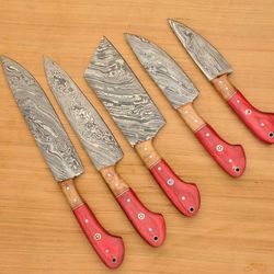 handmade damascus steel chef knives set
