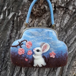 digital tutorial felted bag rabbit pdf, tutorial felted bag, pattern felting bag