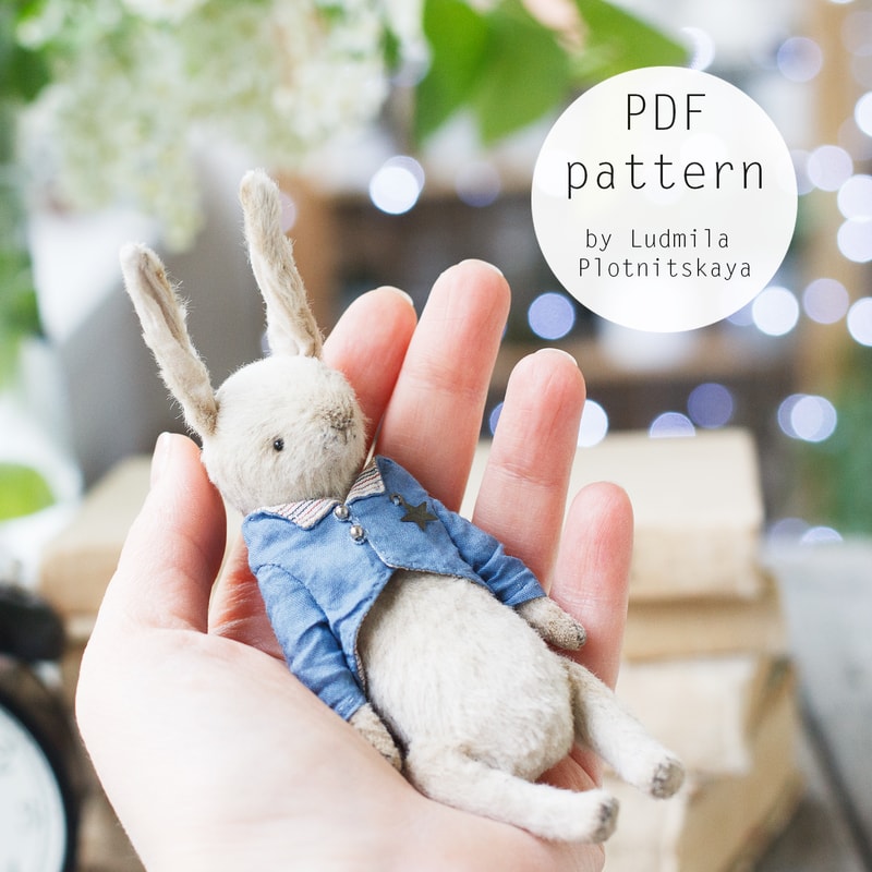Teddy Rabbit Pattern Teddy bunny pattern with jacket (12 and 18 cm) | Inspire Uplift