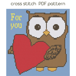Owl cross stitch pattern Easy cross stitch PDF Pattern /78/