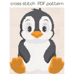 Penguin cross stitch pattern Kids embroidery PDF Pattern /79/